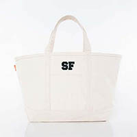 Natural Trimmed City Charm Large Canvas Tote Bags by CB Station - San Francisco