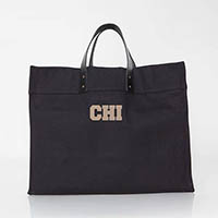 Solid Black City Charm Advantage Tote Bags by CB Station - Chicago