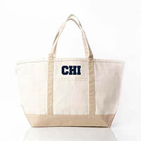 Safari Trimmed City Charm Large Canvas Tote Bags by CB Station - Chicago