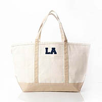 Safari Trimmed City Charm Large Canvas Tote Bags by CB Station - Los Angeles