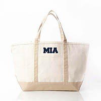 Safari Trimmed City Charm Large Canvas Tote Bags by CB Station - Miami
