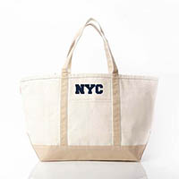 Safari Trimmed City Charm Large Canvas Tote Bags by CB Station - New York City