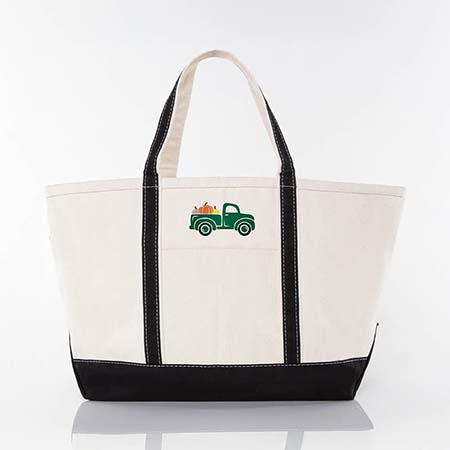 Black Trimmed Icon Large Canvas Tote Bags by CB Station - Fall Truck Black Trimmed Icon Large Canvas Tote Bags by CB Station - Fall Truck