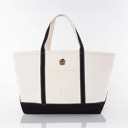 Black Trimmed Icon Icon Large Canvas Tote Bags by CB Station - Pumpkin Black Trimmed Icon Icon Large Canvas Tote Bags by CB Station - Pumpkin
