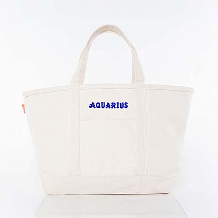 Natural Trimmed Icon Icon Large Canvas Tote Bags by CB Station - Aquarius Natural Trimmed Icon Icon Large Canvas Tote Bags by CB Station - Aquarius