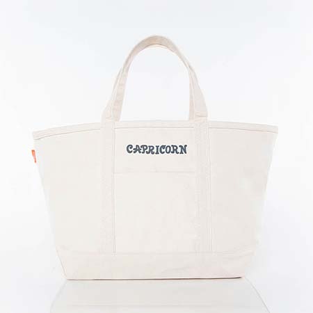 Natural Trimmed Icon Icon Large Canvas Tote Bags by CB Station - Capricorn Natural Trimmed Icon Icon Large Canvas Tote Bags by CB Station - Capricorn