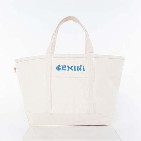 Natural Trimmed Icon Icon Large Canvas Tote Bags by CB Station - Gemini Natural Trimmed Icon Icon Large Canvas Tote Bags by CB Station - Gemini