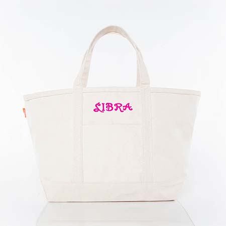 Natural Trimmed Icon Icon Large Canvas Tote Bags by CB Station - Libra Natural Trimmed Icon Icon Large Canvas Tote Bags by CB Station - Libra