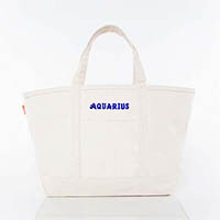 Natural Trimmed Icon Icon Large Canvas Tote Bags by CB Station - Aquarius
