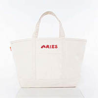 Natural Trimmed Icon Icon Large Canvas Tote Bags by CB Station - Aries