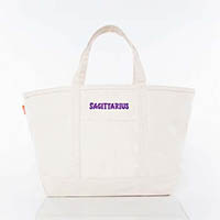 Natural Trimmed Icon Icon Large Canvas Tote Bags by CB Station - Sagittarius