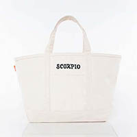 Natural Trimmed Icon Icon Large Canvas Tote Bags by CB Station - Scorpio