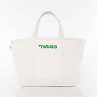Natural Trimmed Icon Icon Large Canvas Tote Bags by CB Station - Taurus