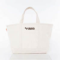 Natural Trimmed Icon Icon Large Canvas Tote Bags by CB Station - Virgo