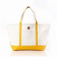 Mustard Trimmed Icon Icon Large Canvas Tote Bags by CB Station - Pumpkin