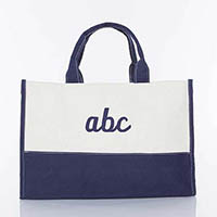 Navy Trimmed Vivera Canvas Tote Bags by CB Station