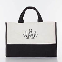 Black Trimmed Vivera Canvas Tote Bags by CB Station