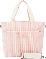 Rose Tan Stripes Cooler Tote Bags by CB Station