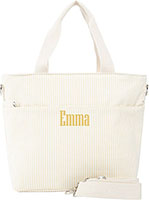 Pastel Yellow Stripes Cooler Tote Bags by CB Station