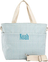 Clear Sky Stripes Cooler Tote Bags by CB Station