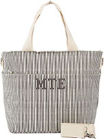 Gray Stripes Cooler Tote Bags by CB Station