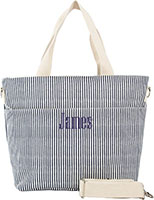 Navy Stripes Cooler Tote Bags by CB Station