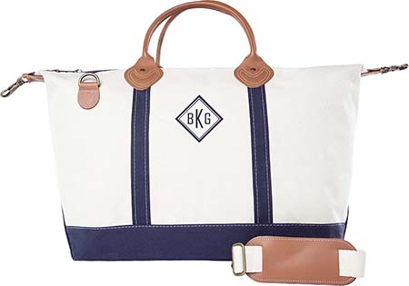 Navy Trim Weekender Tote Bag by CB Station