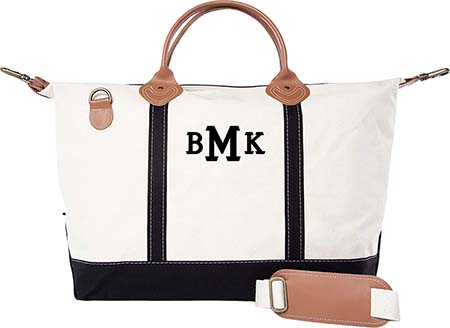 Black Trim Weekender Tote Bag by CB Station