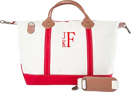 Red Trim Weekender Tote Bag by CB Station