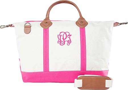 Hot Pink Trim Weekender Tote Bag by CB Station