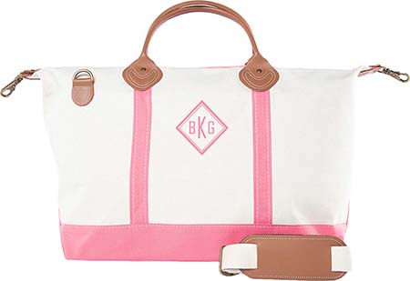 Coral Trim Weekender Tote Bag by CB Station