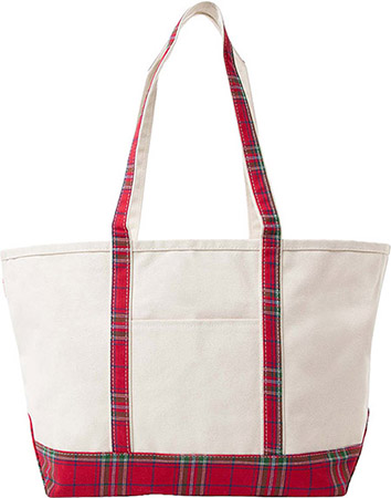Red Plaid Large Classic Tote by CB Station
