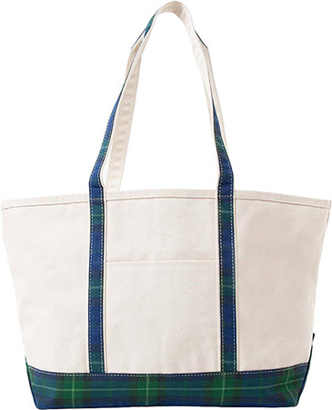 Blue Plaid Large Classic Tote by CB Station