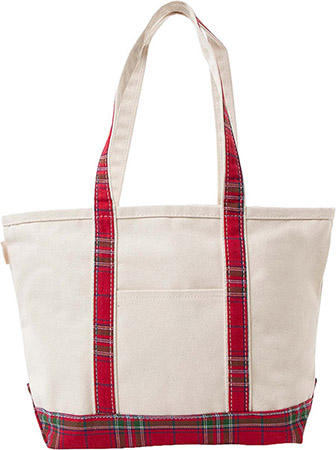 Red Plaid Medium Classic Tote by CB Station