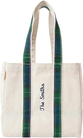 Blue Plaid Four Bottle Wine Carrier by CB Station