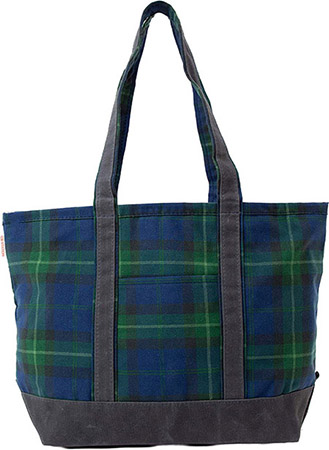 Blue Plaid & Slate Waxed Trim Medium Tote by CB Station