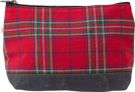 Red Plaid & Slate Waxed Clutch by CB Station