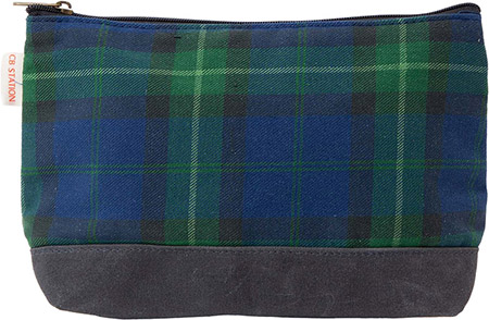 Blue Plaid & Slate Waxed Clutch by CB Station