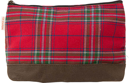Red Plaid & Olive Waxed Clutch by CB Station
