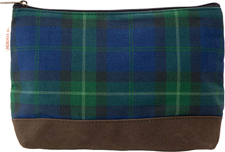 Blue Plaid & Olive Waxed Clutch by CB Station