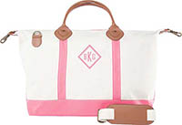 Coral Trim Weekender Tote Bag by CB Station