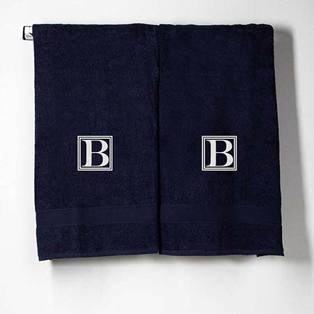 Navy Cotton Bath Towels by CB Station