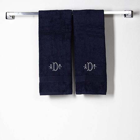 Navy Cotton Hand Towels by CB Station Navy Cotton Hand Towels by CB Station
