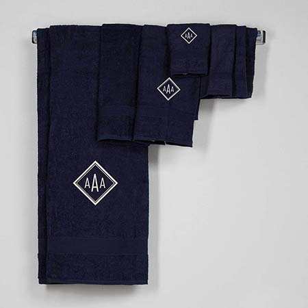 Navy 8-Piece Cotton Towel Sets by CB Station