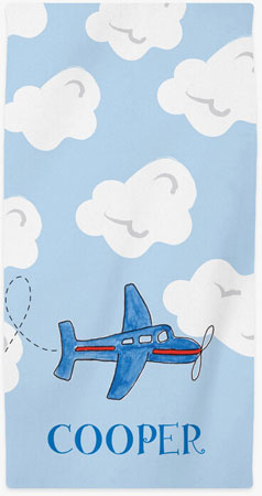 Personalized Beach Towels by Kelly Hughes Designs (Airplane)