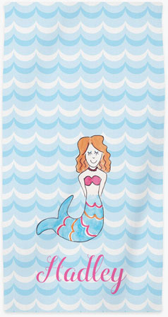 Personalized Beach Towels by Kelly Hughes Designs (Mermaid)