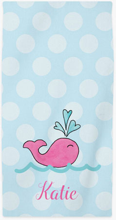 Personalized Beach Towels by Kelly Hughes Designs (Preppy Whale)