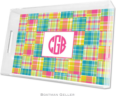 Boatman Geller Lucite Trays - Madras Patch Bright (Large - Panel)