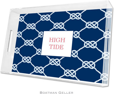 Boatman Geller Lucite Trays - Nautical Knot Navy (Large - Panel)