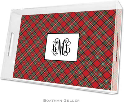 Boatman Geller Lucite Trays - Plaid Red (Large - Panel)